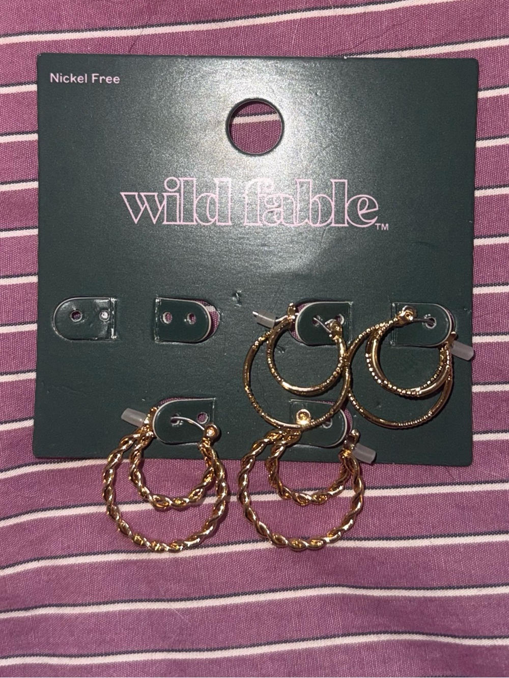 wild fable Gold-Tone Mixed Hoop Earring Set